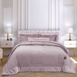 Κουβερτοπάπλωμα Velvet-Faux Fur King 240x250εκ. Premium 3966 Nude Greenwich Polo Club