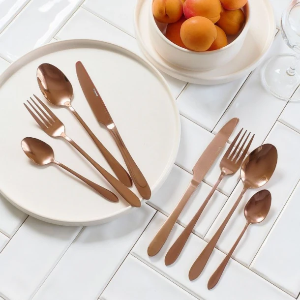 Mαχαιροπήρουνα Σετ 16τμχ Ανοξείδωτα Copper Abele Homla 160124