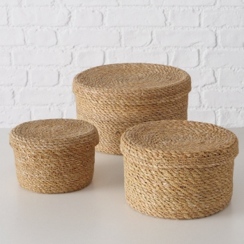 Καλάθι Σετ 3τμχ Ψάθινο-Seagrass Natural 15x10εκ.-20x12εκ.-25x14εκ. Sophy MSA 20-23-781