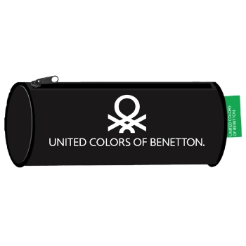 Κασετίνα Βαρελάκι Μαύρη 20x6εκ. Benetton 50-2967