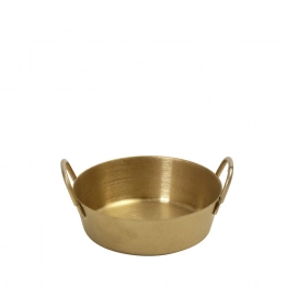 Μπωλάκι Σερβιρίσματος Με Λαβές Ανοξείδωτο 18/10 Χρυσό Snow ESPIEL 8,2x8,2x2,7εκ. FEV222