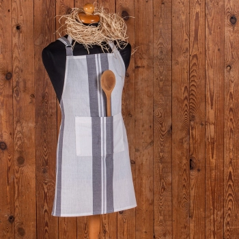 Ποδιά Κουζίνας Βαμβακερή 60x75εκ. Pepper Stripe Grey Melinen 20000911