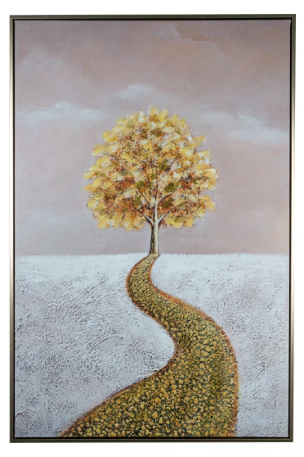 Πίνακας Καμβάς Με Κορνίζα Δέντρο Χρυσός 60x3x90εκ. Zen Collection 24.26.49815