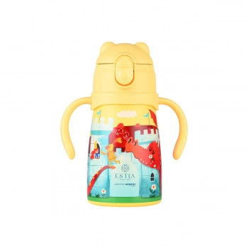 Θερμός Παιδικό Ανοξείδωτος Με Καλαμάκι 300ml-7,3x13x16,5εκ. Fortress Dragon Save The Aegean Bubble Bottle Estia 01-33217