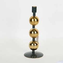 Κηροπήγιο Μεταλλικό Κυπαρισσί-Χρυσό 10x10x25εκ. ESTHETI 752-24078