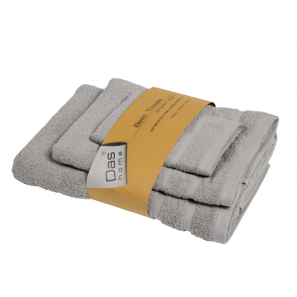 Σετ Πετσέτες 3τμχ Βαμβακερές Best 0704 Grey Das Home