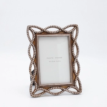 Κορνίζα Polyresin Με Πέρλες Μπρονζέ 10x15εκ. ESTHETI 815-00066