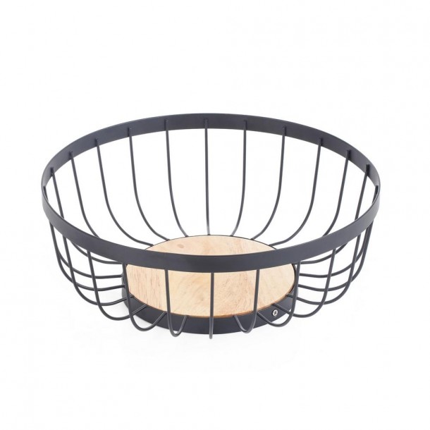 Φρουτιέρα Μεταλλική Μαύρη 28x10,5εκ. Kitchen Trend Oriana Ferelli CLG81984BK
