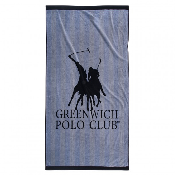 Πετσέτα Θαλάσσης Βαμβακερή 90x180εκ. Essential 3856 Γκρι Greenwich Polo Club