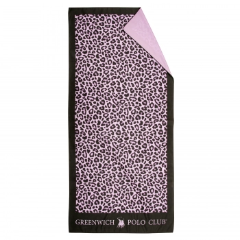 Πετσέτα Θαλάσσης Microfiber 80x170εκ. Essential 4037 Μαύρο-Ροζ Greenwich Polo Club