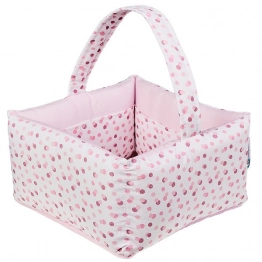 Καλαθάκι Καλλυντικών Βαμβακερό 28x28x15εκ. Family Pink 95261
