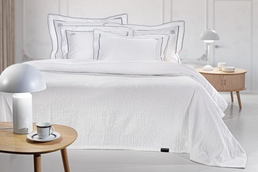 Κουβέρτα Βαμβακερή King 260x250εκ. 2 Όψεων Diana White Guy Laroche
