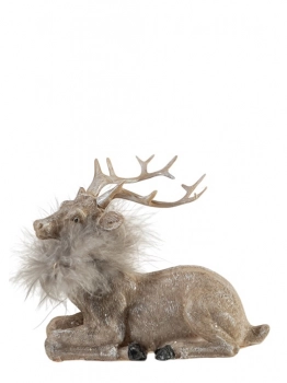 Χριστουγεννιάτικος Διακοσμητικός Τάρανδος Polyester Καφέ 14x6x13εκ. Zen Collection 25.38.52060