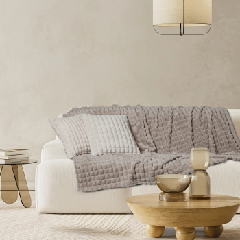 Κουβέρτα Fleece Καναπέ 130x170εκ. Blankets 1387 Taupe Das Home