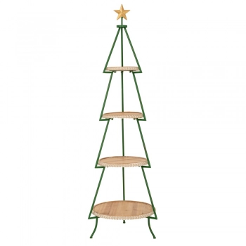 Ορντερβιέρα 4 Όροφη Ξύλινη-Μεταλλική Πράσινη Χριστουγεννιάτικο Δέντρο Φ38x127εκ. iliadis 87147