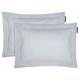 Ζεύγος Μαξιλαροθήκες Oxford Βαμβακερές 50x70+5εκ. Loft 2388 Grey Greenwich Polo Club