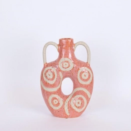 Βάζο Κεραμικό Ροζ-Μπεζ 20,5x7,2x31εκ. ESTHETI 752-20337