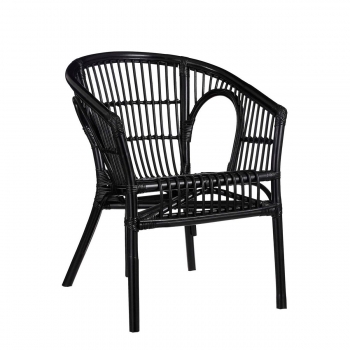 Πολυθρόνα Εξωτερικού Χώρου Rattan Μαύρη 59x58x76εκ. Zambia MSA 20-27-149