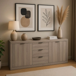 Μπουφές Doha pakoworld σε sonoma απόχρωση 180x45x80.5εκ