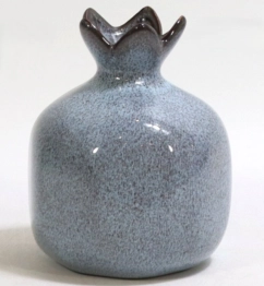 Διακοσμητικό Ρόδι Φαγιάνς Γκρι Με Spots 14εκ. Royal Art FEX2/04GRE