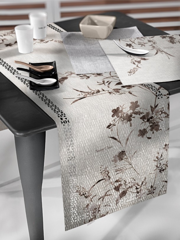 Runner Αλέκιαστο 2 Όψεων Polyester 2042 Stone Laser Cut 40x160εκ. Saint Clair