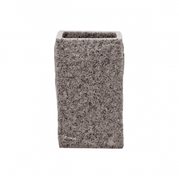 Ποτηροθήκη Ρητίνης Γκρι 6,8x6,8x10,5εκ. Rock Estia 02-6402