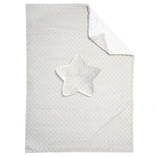 Κουβέρτα Fleece Αγκαλιάς-Λίκνου 75x100εκ. Essential Baby 8846 Γκρι-Λευκή Greenwich Polo Club