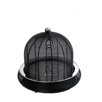 Πιατέλα Σερβιρίσματος Ανοξείδωτη-Αλουμινίου Μαύρη 35x35x32εκ. ESPIEL TAF109