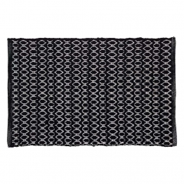 Ταπέτο Μπάνιου Αντιολισθητικό Polycotton 60x90εκ. Boho Black Sealskin 800101