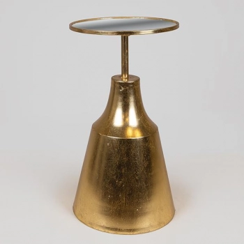 Τραπεζάκι Βοηθητικό Μεταλλικό-Γυαλί Χρυσό 39x39x67εκ. ESTHETI 750-39555