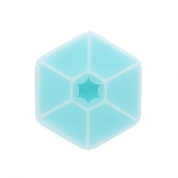 Φαγητοδοχείο Πλαστικό Με 6 Χωρίσματα Snackle Box Hexagon Blue Melii MEL23710