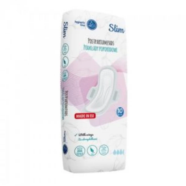 Σερβιέτες 10τμχ Λοχείας Με Φτερά SLIM Akuku A0069