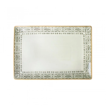 Πιατέλα Σερβιρίσματος Πορσελάνης Vintage Beige Oriana Ferelli 31x21εκ. PR222686411