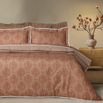 Σετ Σεντόνια Βαμβακοσατέν King 250x270εκ. Prestige 1731 Teracotta Das Home
