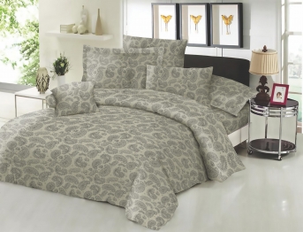 Σετ Σεντόνια Εμπριμέ Polycotton Μονά Με Λάστιχο 100x200+22εκ. Lahor Beige Komvos Home 7001648-68F