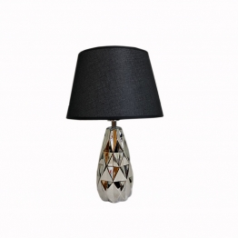 Φωτιστικό Επιτραπέζιο Κεραμικό Ασημί-Μαύρο Art Et Lumiere 32x47εκ. 10493