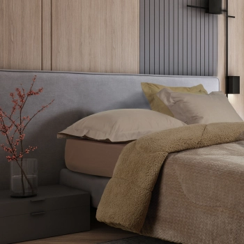 Κουβερτοπάπλωμα Fleece-Sherpa Υπέρδιπλο 220x240εκ. Blankets 1367 Taupe Das Home