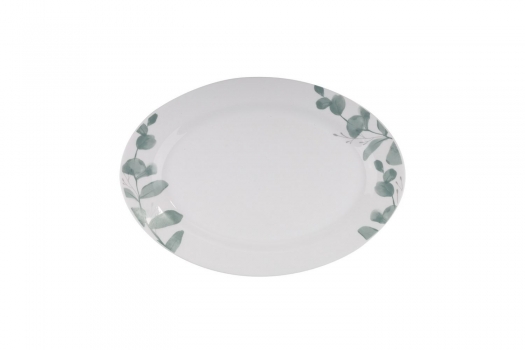 Πιατέλα Οβάλ Γυάλινη Green 30x22εκ. Leaf Eaton ME25032230