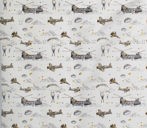 Σεντόνι Μεμονωμένο Μπεμπέ Βαμβακερό Λίκνου 80x110εκ. Airforce 195 White-Grey DimCol