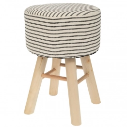 Σκαμπώ Υφασμάτινο Polycotton Ριγέ Με Ξύλινα Πόδια 28x34εκ. iliadis 90230