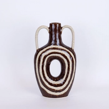 Βάζο Κεραμικό Καφέ-Μπεζ 21,8x7,5x39εκ. ESTHETI 752-20338