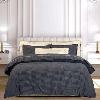 Σετ Παπλωματοθήκη Βαμβακερή Υπέρδιπλη 220x240εκ. Essential 2297 Black Greenwich Polo Club