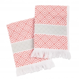 Ποτηρόπανο Σετ 2τμχ Βαμβακερό 30x50εκ. Kitchen 0893 Grey-Nude Das Home