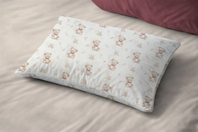 Μαξιλαροθήκη Bebe Βαμβακερή 35x45εκ. Newborn Bear 716 White-Beige DimCol