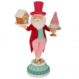 Χριστουγεννιάτικος Διακοσμητικός Άγιος Βασίλης Polyresin Ροζ-Σιέλ 20x12x33,5εκ. iliadis 91167