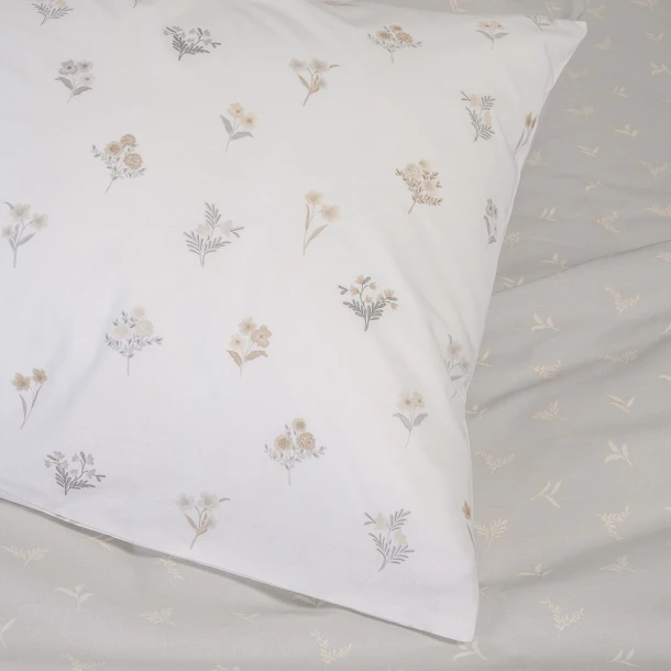 Ζεύγος Μαξιλαροθήκες Βαμβακερές 50x70εκ. Spring Light Grey Ultra Line Melinen 20005843