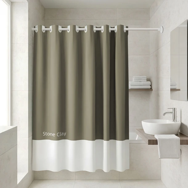 Κουρτίνα Μπάνιου Αδιάβροχη Polyester 180x194εκ. Stone Clay Estia Tone Lab 02-40314
