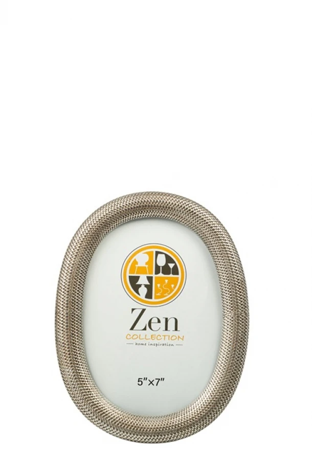 Κορνίζα Polyester Ασημί Οβάλ 13x18εκ. Zen Collection 26.14.52770