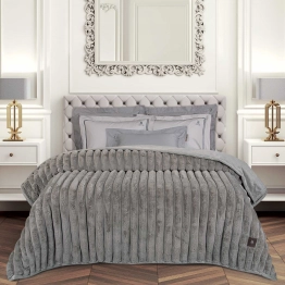 Κουβέρτα Faux Fur-Flannel Υπέρδιπλη 220x240εκ. Premium 3831 Taupe Greenwich Polo Club