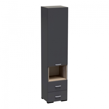 Βιτρίνα-στήλη Toscana pakoworld σε ανθρακί απόχρωση 50x42x222.5εκ